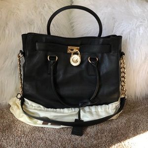 ✨🖤NWOT MICHEAL KORS BLACK HAMILTON LARGE HANDBAG🖤✨